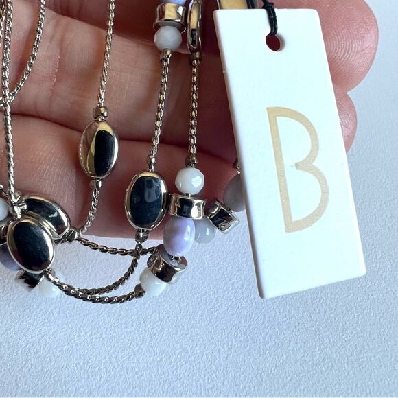 Bancroft Silvertone multi strand Beaded adjustable bracelet NWT - Picture 3 of 3